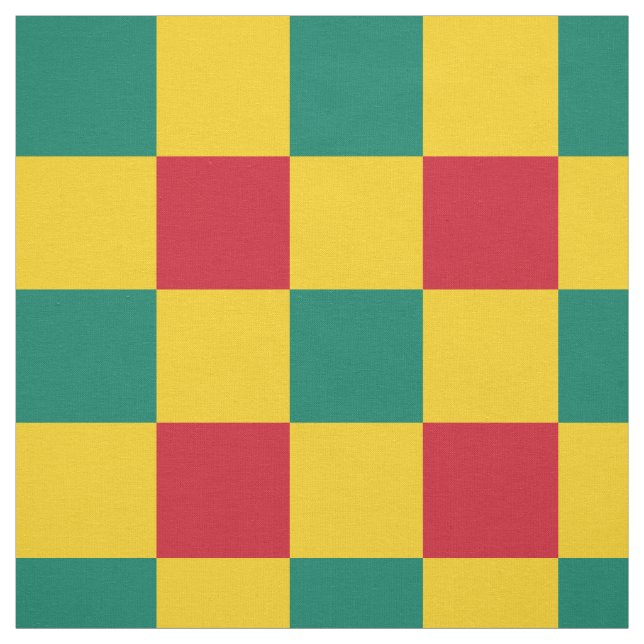 Tissu Motif de damier rouge, vert et jaune (Échantillon)