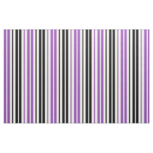 Tissu Motif de design à rayures violettes noires et blan