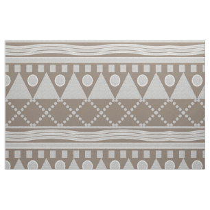 Tissu Motif De Design Sud-Ouest Beige Et Blanc