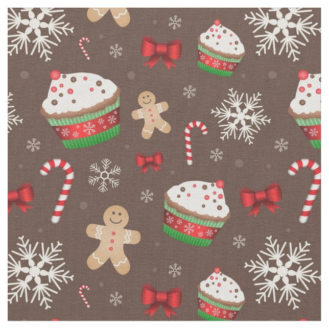 Tissu Motif de dessert de Noël (Fermer)