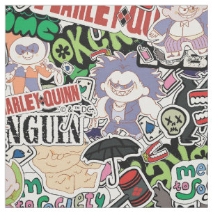 Tissu Motif de dessin animé de super-vilains DC