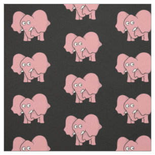 Tissu Motif de dessin animé rose éléphant