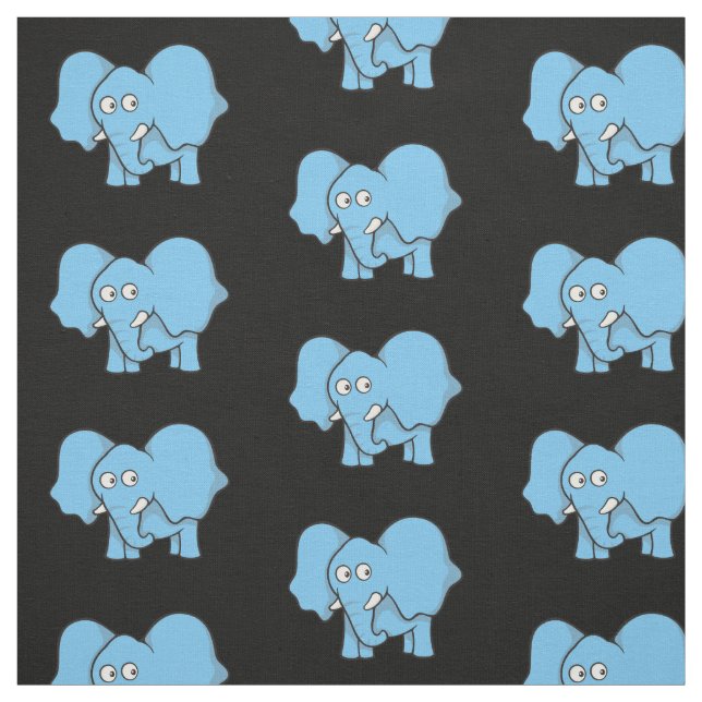 Tissu Motif de dessin Blue Elephant (Échantillon)