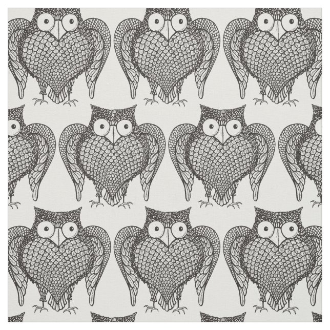 Tissu Motif de dessin de hibou (Échantillon)