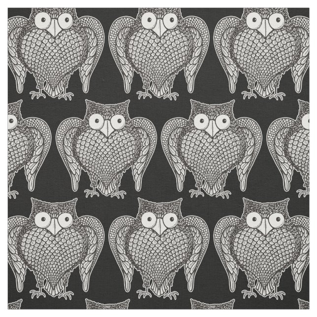 Tissu Motif de dessin de hibou (Échantillon)