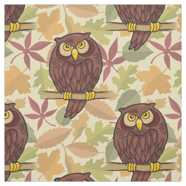 Tissu Motif de dessin de Owl (Échantillon)