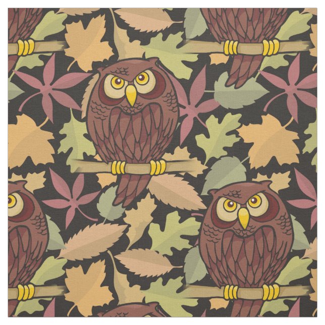 Tissu Motif de dessin de Owl (Échantillon)
