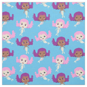 Tissu Motif de dessin de sirène sur bleu