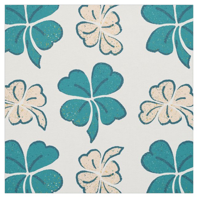 Tissu Motif de dessin moderne Shamrock de trèfle vert (Échantillon)