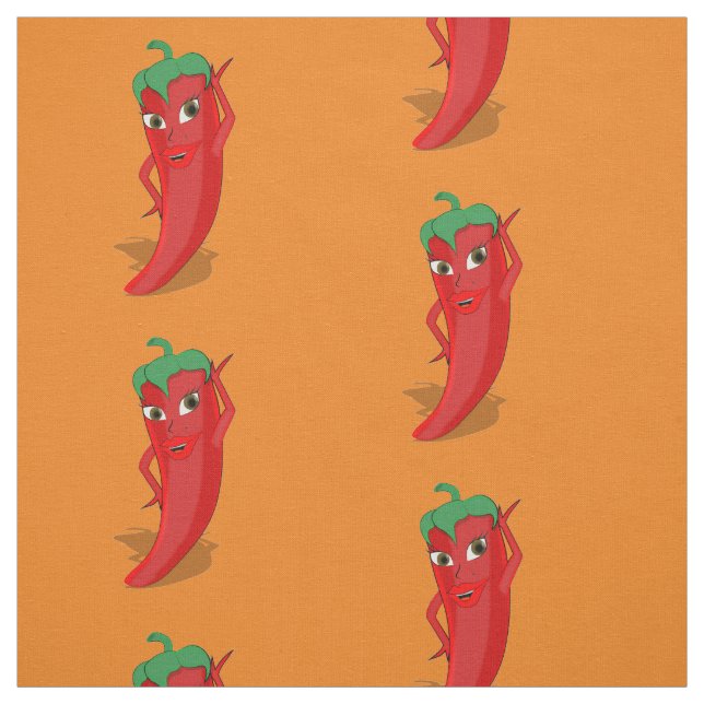 Tissu Motif de dessin Red Hot Pepper Diva (Échantillon)