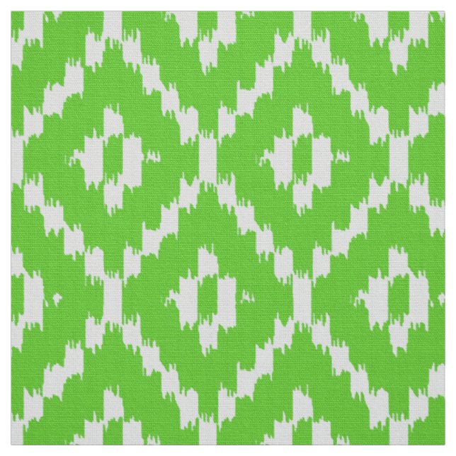 Tissu Motif de diamant d'Ikat - vert et blanc de chaux (Échantillon)