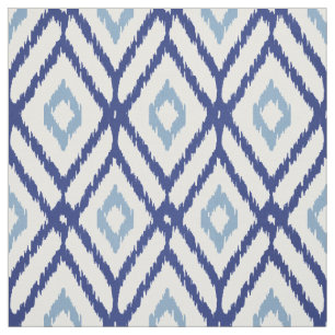 Tissu motif de diamants de la tribu des Ikat, bleu et bl