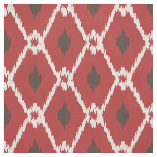 Tissu motif de diamants de la tribu Ikat rouge-brun