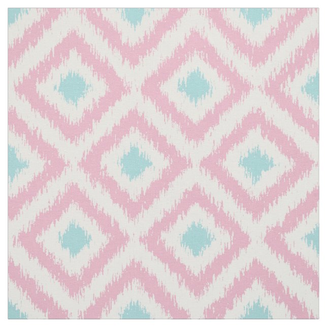 Tissu Motif de diamants d'Ikat de menthe de rose de (Échantillon)