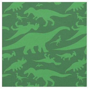 Tissu Motif de dinosaure vert