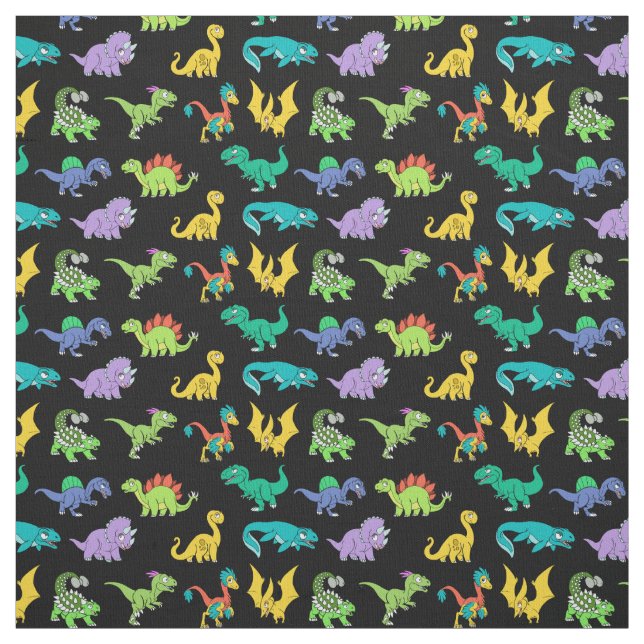 Tissu Motif de dinosaures de Derpy (Échantillon)