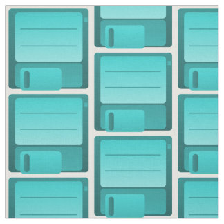 Tissu Motif de disquette turquoise Fabric