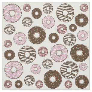 Tissu Motif De Donuts, Donuts Roses, Donuts Brown