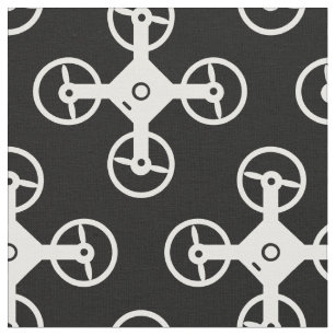 Tissu motif de drone noir et blanc