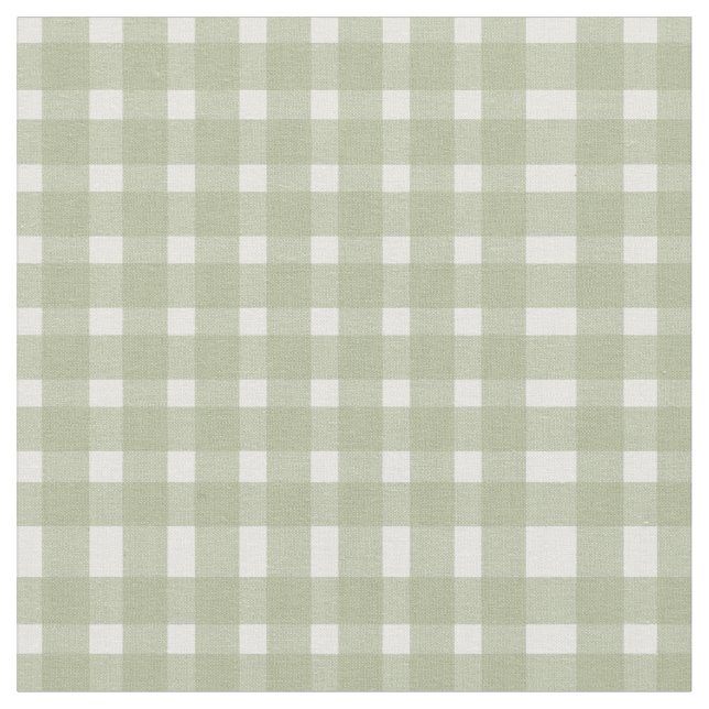 Tissu Motif de En vichy blanc Sage Green (Fermer)