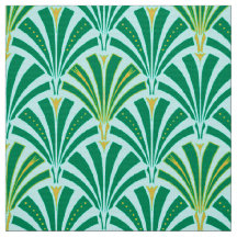 Motif de fan d'art déco - turquoise sur l'aqua
