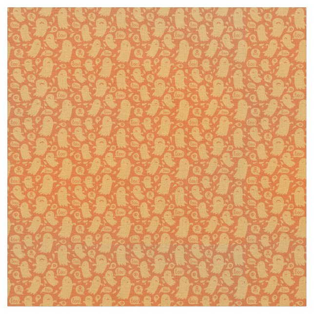 Tissu Motif de fantôme orange mou (Fermer)