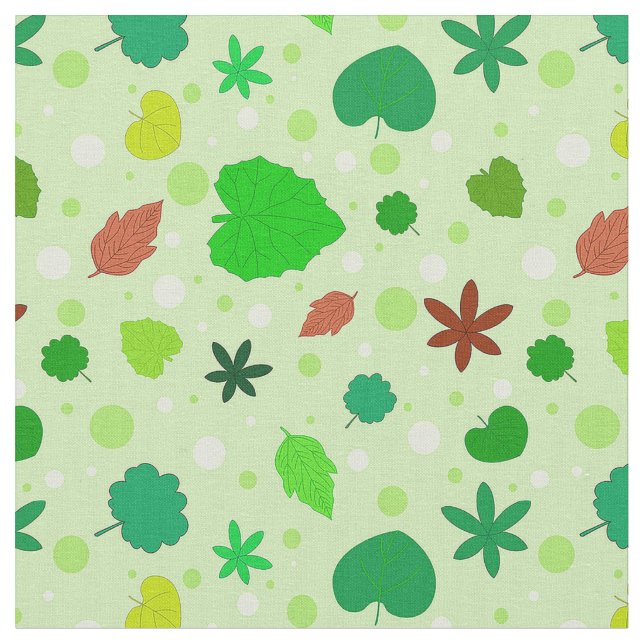 Tissu Motif de feuille avec diverses formes (Fermer)