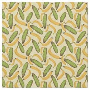 Tissu Motif de feuille de banane jaune tropicale