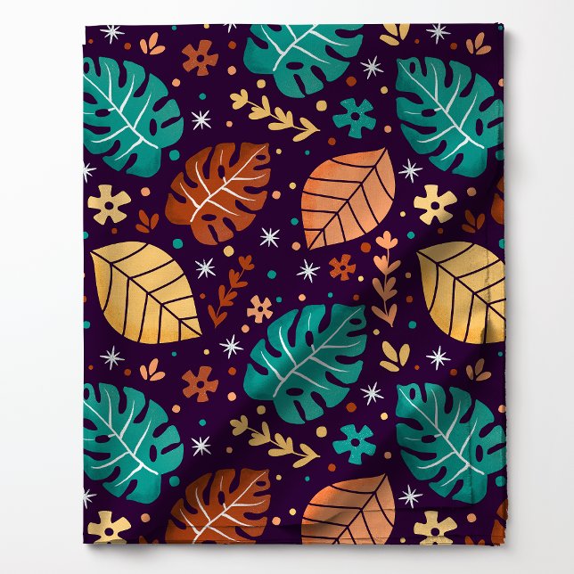 Tissu Motif de feuille de Monstera tropical jaune sarcel (Créateur téléchargé)