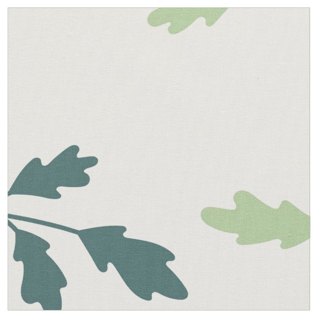Tissu Motif de feuilles botaniques vert sauge sarcelle (Fermer)
