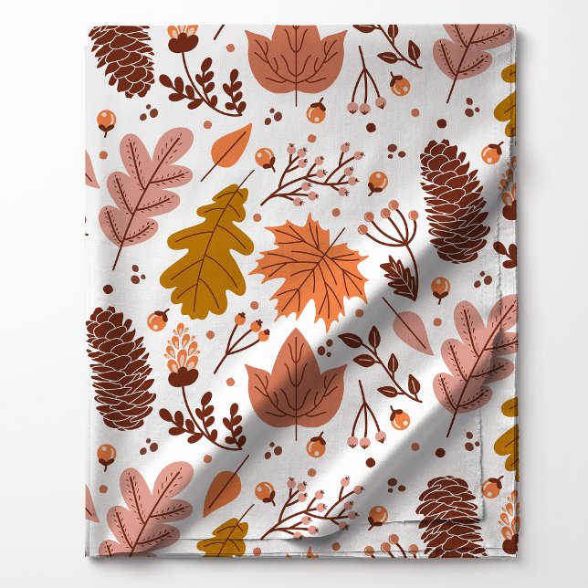 Tissu Motif de feuilles d'automne et de baies (Créateur téléchargé)