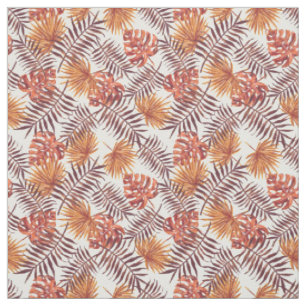 Tissu Motif de feuilles de palmier Brown d'été de l'Or