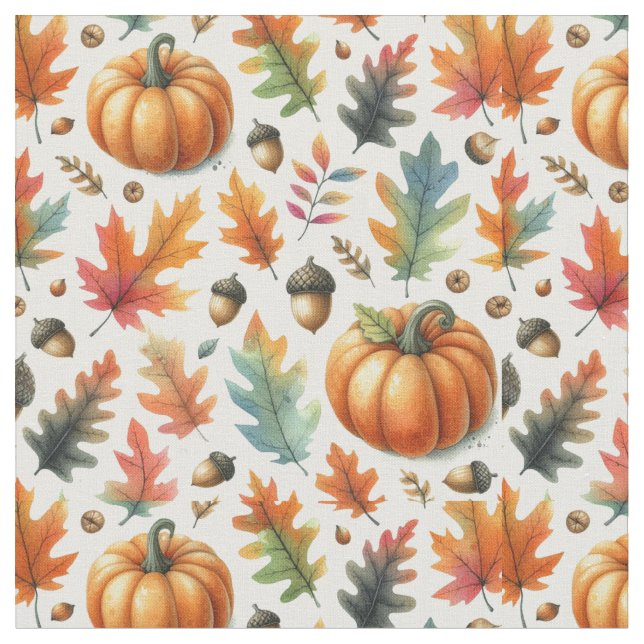 Tissu Motif de feuilles et de citrouilles de la saison d (Fermer)