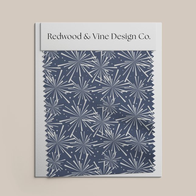 Tissu Motif de feux d'artifice de marine et blanc (Créateur téléchargé)