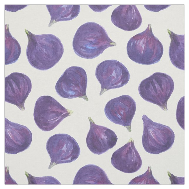 Tissu Motif de figues aquarelle (Échantillon)