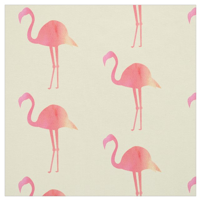 Tissu Motif de Flamants roses d'aquarelle rose tropicale (Échantillon)