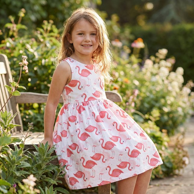 Tissu Motif de Flamants roses Tropical Rose Scrbbled (Créateur téléchargé)