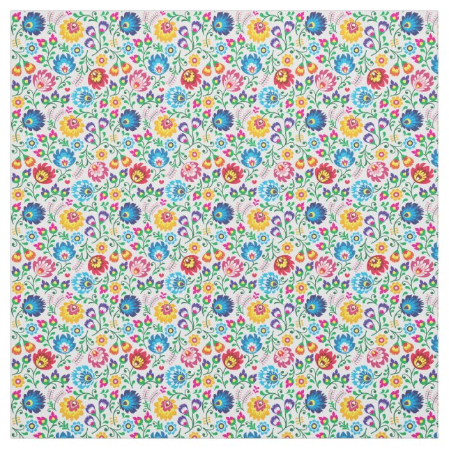 Tissu Motif de fleur d'art populaire 2 (Échantillon)