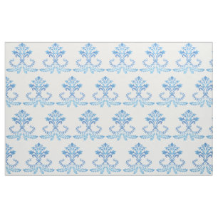 Tissu Motif de Fleur de lis de bleu français sur le