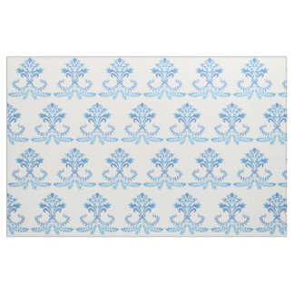 Tissu Motif de Fleur de lis de bleu français sur le