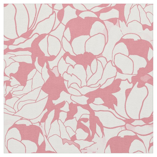 Tissu Motif de fleur Girly floral rose-clair moderne (Fermer)