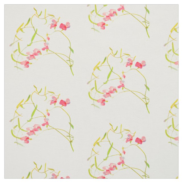 Tissu Motif de fleur rose de pois doux (Échantillon)