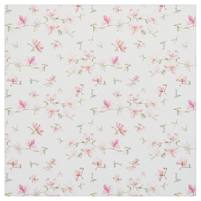 Tissu Motif de fleur rose mou d'aquarelle (Échantillon)