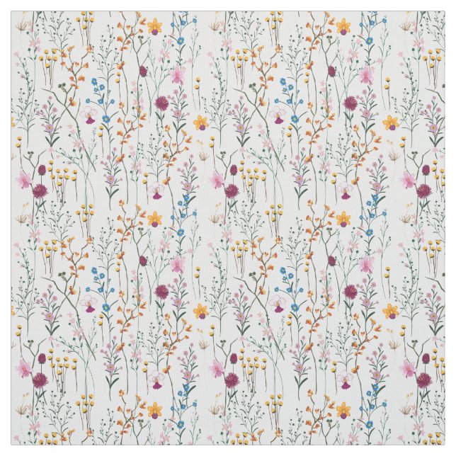 Tissu Motif de fleur sauvage d'été (Échantillon)