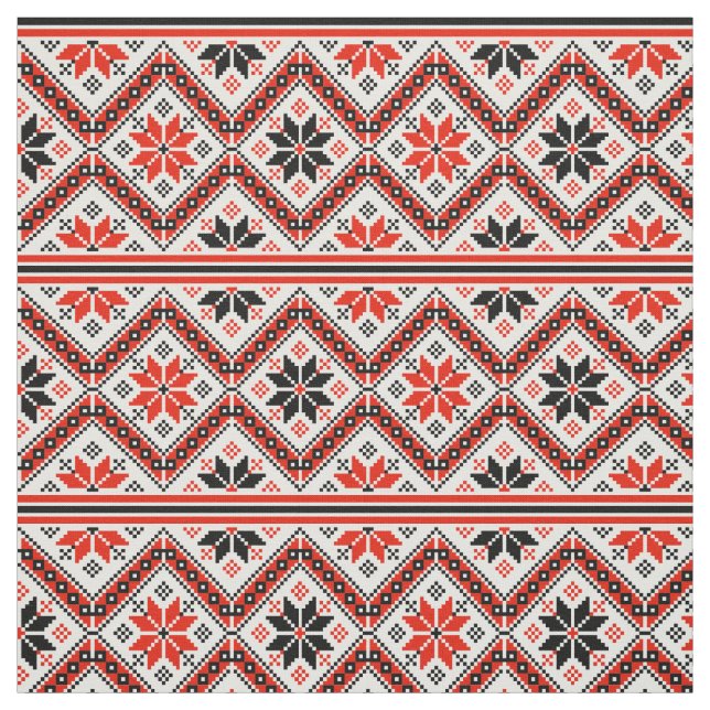 Tissu Motif de fleurs bulgare (Échantillon)