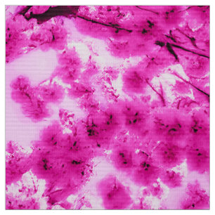Tissu Motif de fleurs de cerisier d'aquarelle