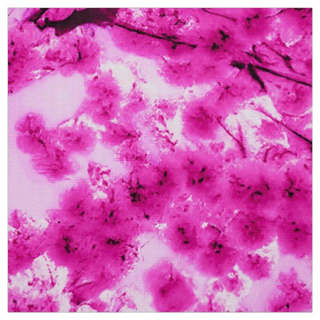 Tissu Motif de fleurs de cerisier d'aquarelle (Échantillon)