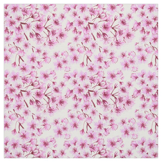 Tissu Motif de fleurs de cerisiers (Échantillon)