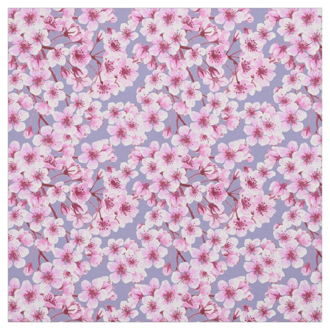 Tissu Motif de fleurs de cerisiers (Échantillon)