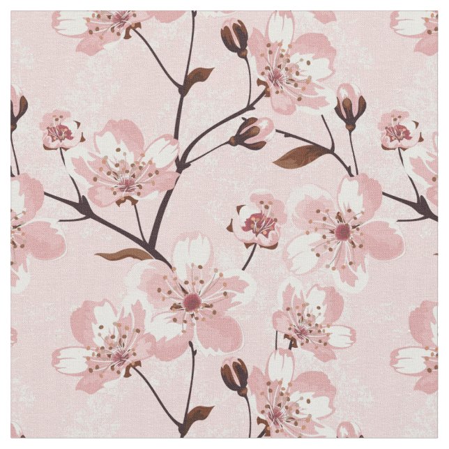 Tissu Motif de fleurs de fleurs de cerisier (Fermer)